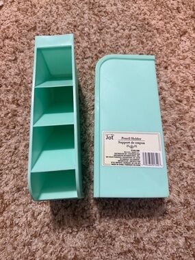 Mint Green Plastic Pen Desk Organizer